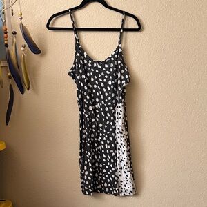 Vero Moda Black & White Spotted Slip Dress